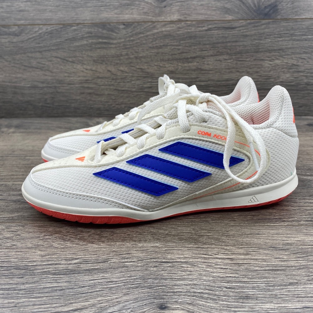 Adidas Copa Indoor Soccer Shoes Youth Size 1.5 White Blue Orange JR2888